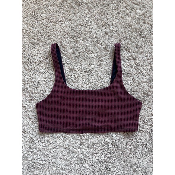 ALO Yoga Other - Alo Yoga Micro Houndstooth Bra in Cranberry/Black Size MEDIUM